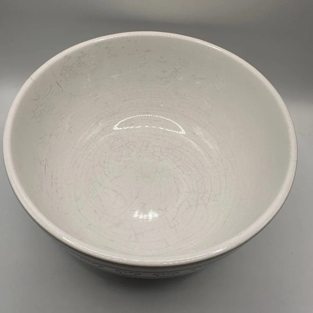 RARE! Disney Store Mickey Mouse Ceramic Mixing Bowl White Black Silhouette Large